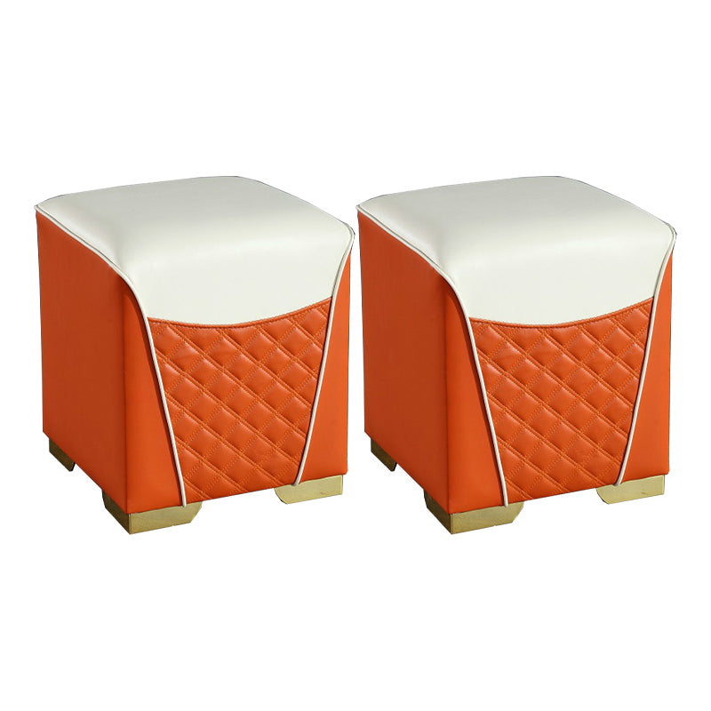 Orange Leather Standard Water Resistant Square Indoor Standard