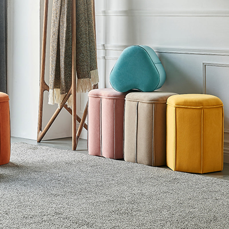 Contemporary Ottoman Solid Color Cotton Blend Standard Indoor Tear Resistant Ottoman