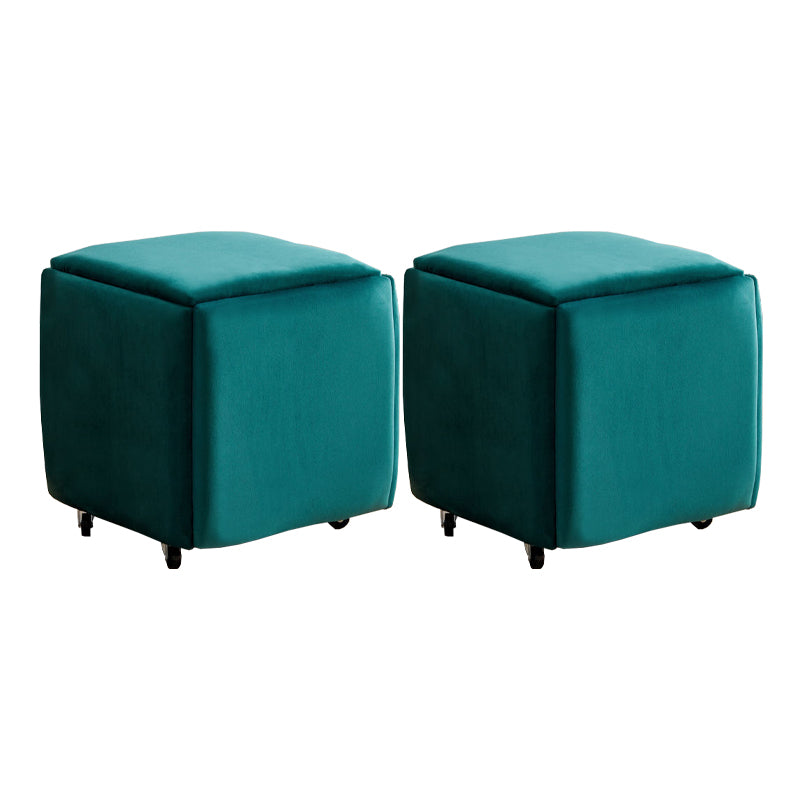 Modern Plain Boucle Ottoman Velvet Square with Storage Target Pouf