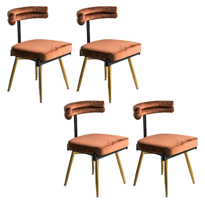 Glam Style Armless Dining Chairs Fabric Home Dining Side Chair