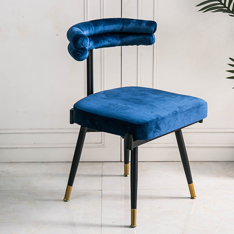 Glam Style Armless Dining Chairs Fabric Home Dining Side Chair