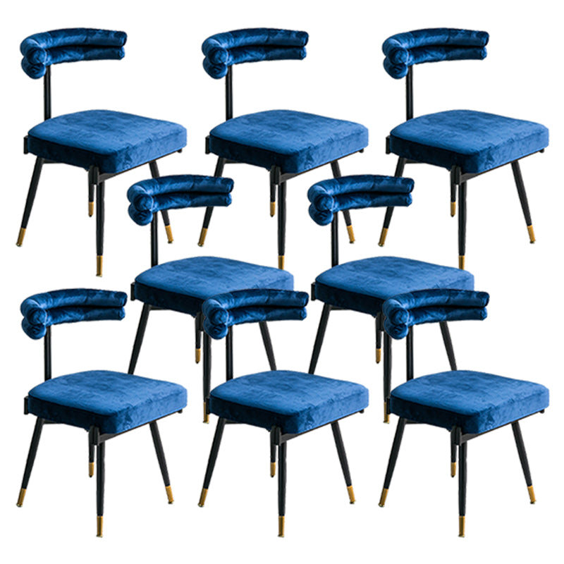 Glam Style Armless Dining Chairs Fabric Home Dining Side Chair