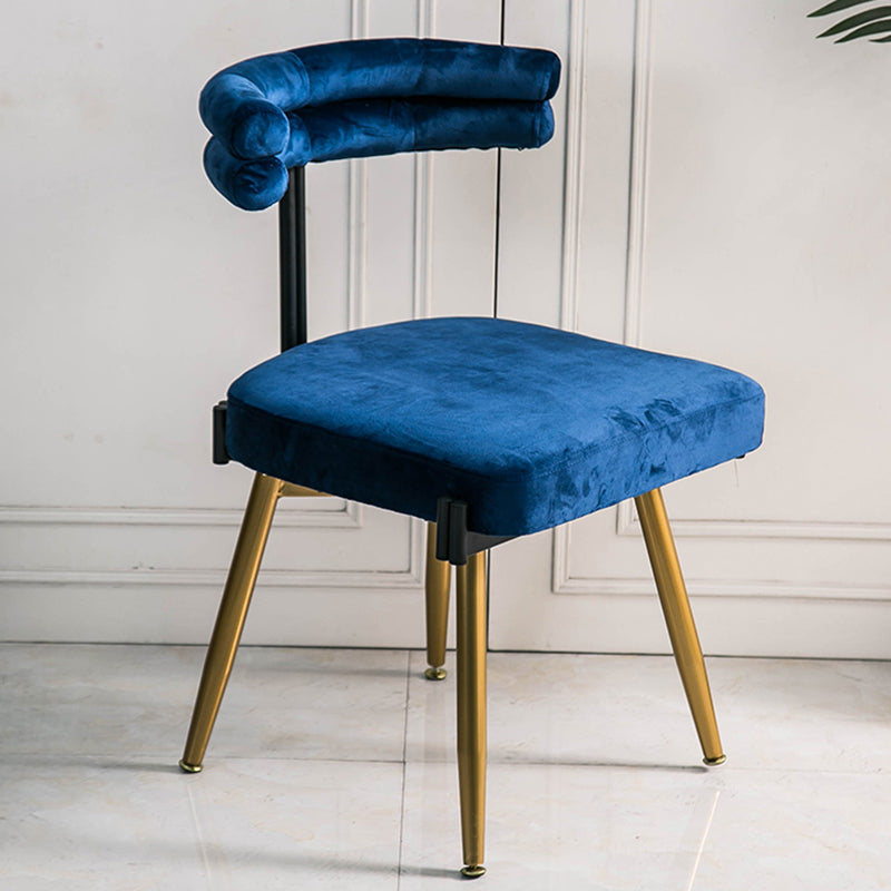 Glam Style Armless Dining Chairs Fabric Home Dining Side Chair