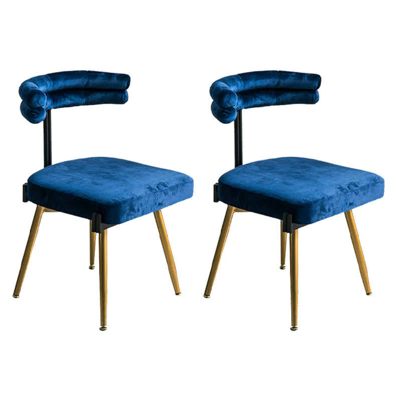 Glam Style Armless Dining Chairs Fabric Home Dining Side Chair