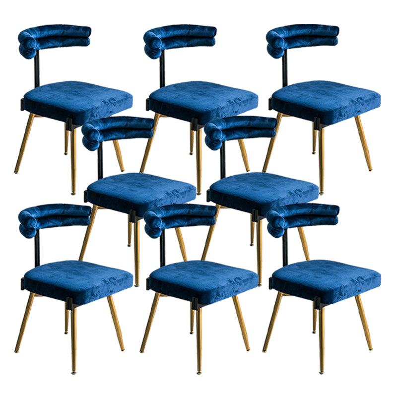 Glam Style Armless Dining Chairs Fabric Home Dining Side Chair