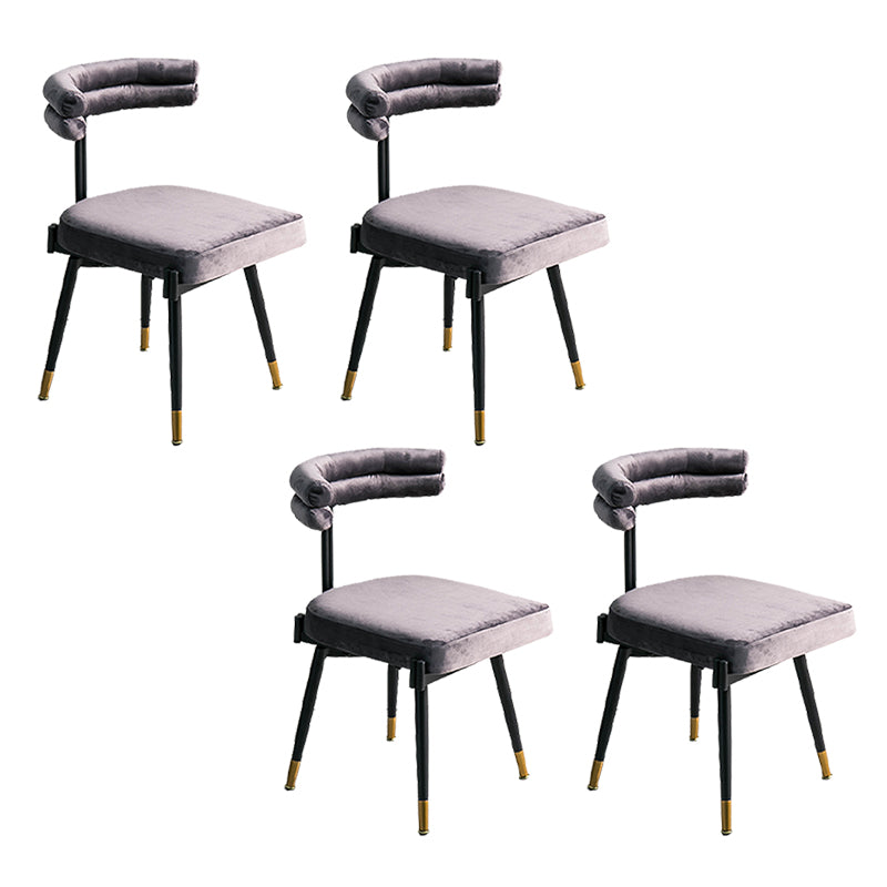 Glam Style Armless Dining Chairs Fabric Home Dining Side Chair