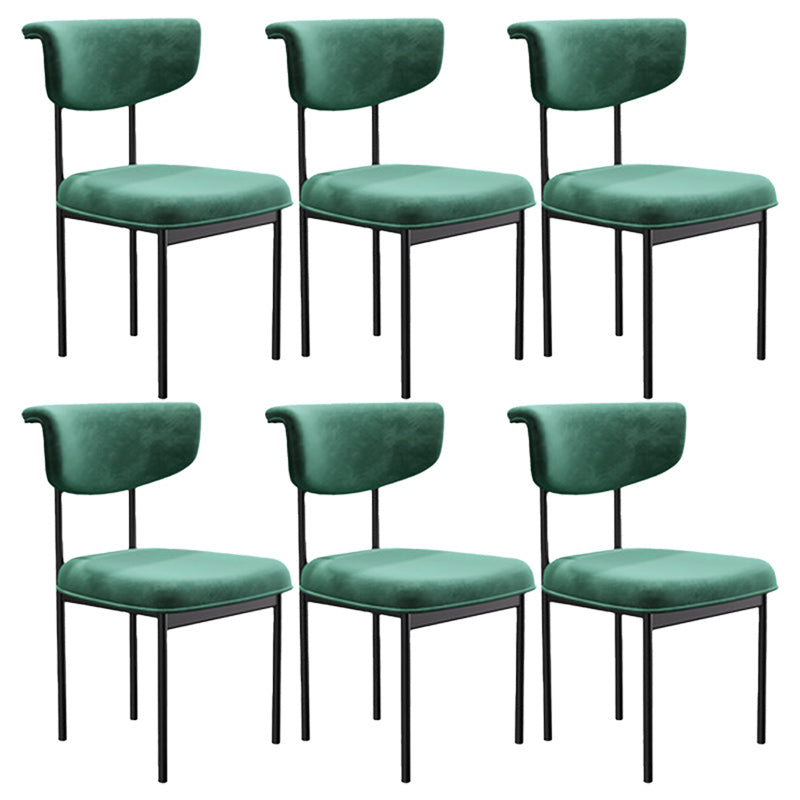 Fabric Open Back Dining Chairs Contemporary Armless Side Chair