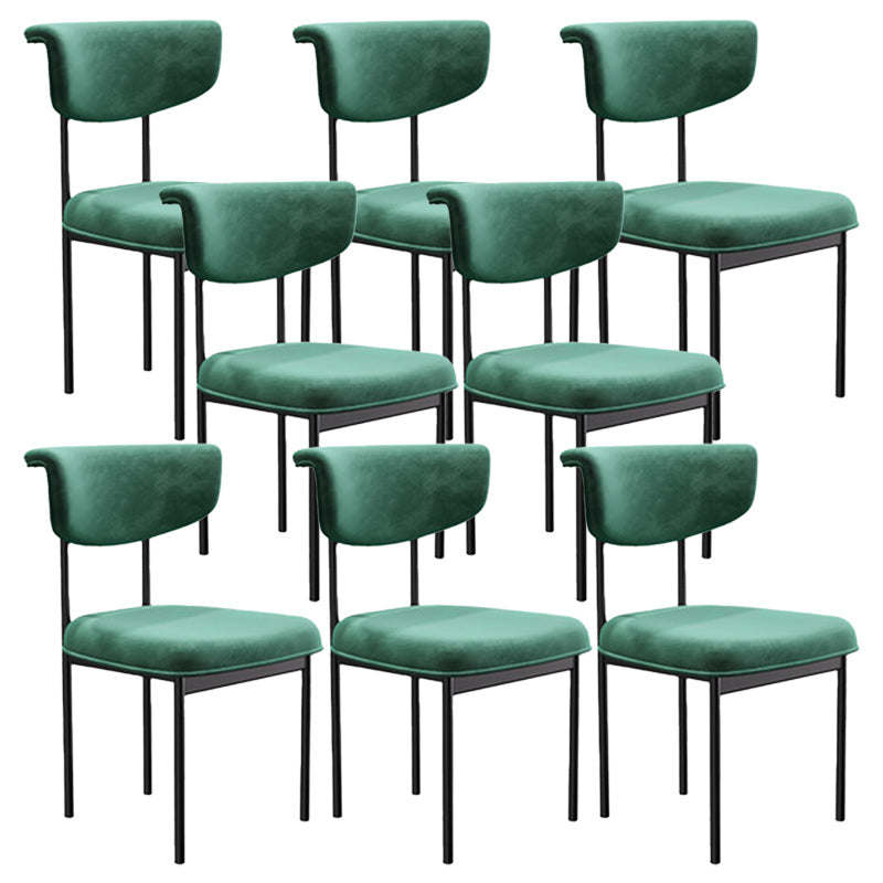 Fabric Open Back Dining Chairs Contemporary Armless Side Chair