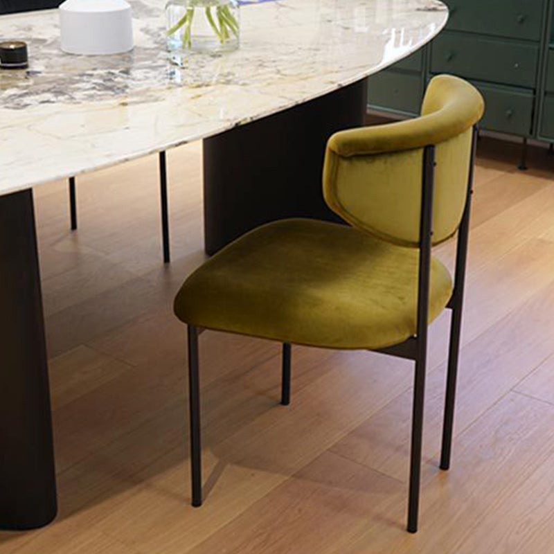 Fabric Open Back Dining Chairs Contemporary Armless Side Chair