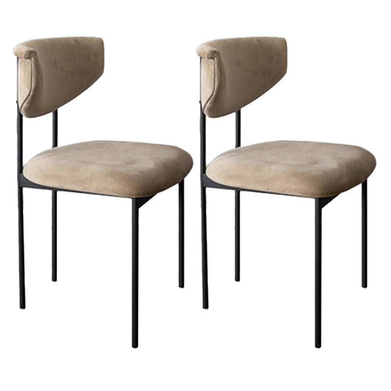 Fabric Open Back Dining Chairs Contemporary Armless Side Chair