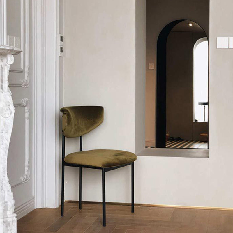 Fabric Open Back Dining Chairs Contemporary Armless Side Chair