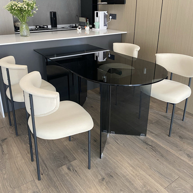 Fabric Open Back Dining Chairs Contemporary Armless Side Chair