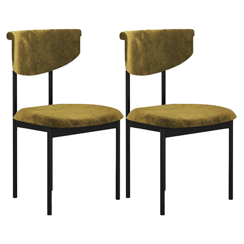 Fabric Open Back Dining Chairs Contemporary Armless Side Chair