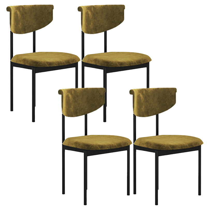 Fabric Open Back Dining Chairs Contemporary Armless Side Chair