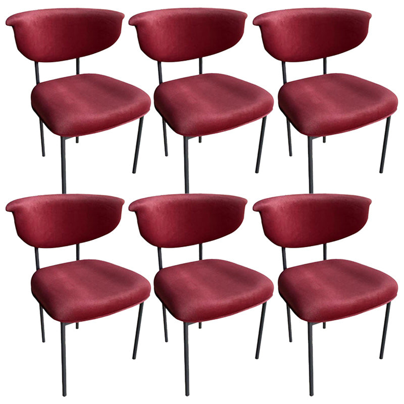 Fabric Open Back Dining Chairs Contemporary Armless Side Chair