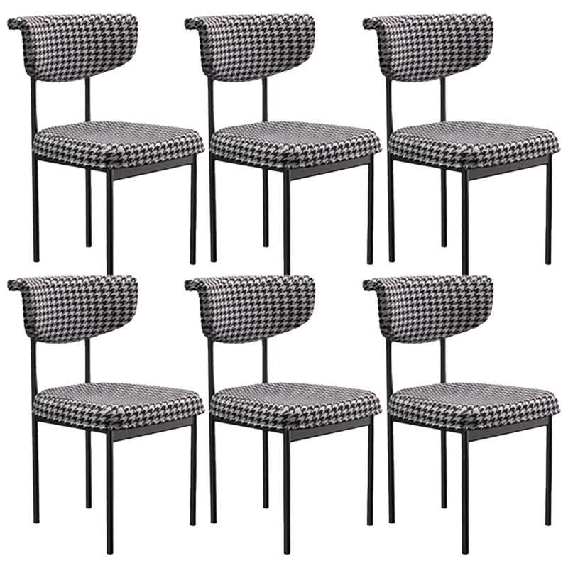Fabric Open Back Dining Chairs Contemporary Armless Side Chair