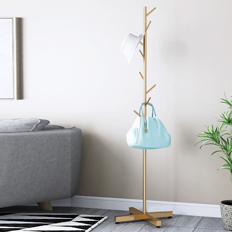 Contemporary Hall Stand Hooks Included No Distressing Free Standing Rack Metal