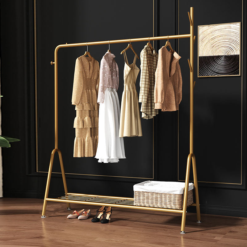 Contemporary Coat Hanger Metal Hooks Shelving Included Free Standing Coat Rack