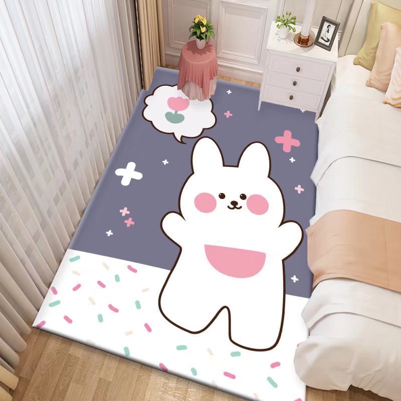 Lovely Cartoon Pattern Rug Rectangle Stain Resistant Rug for Home Decor