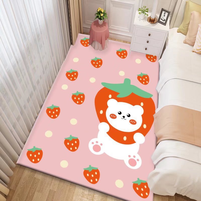 Lovely Cartoon Pattern Rug Rectangle Stain Resistant Rug for Home Decor