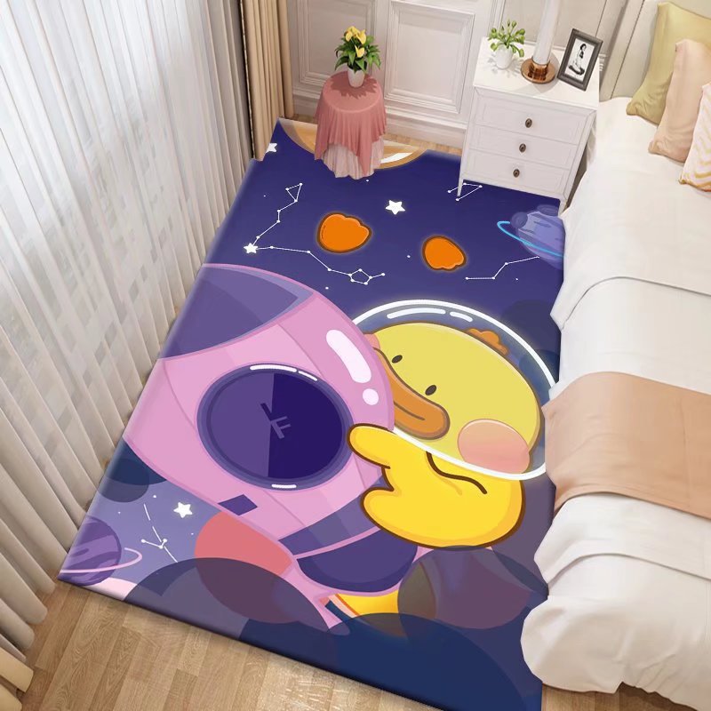 Lovely Cartoon Pattern Rug Rectangle Stain Resistant Rug for Home Decor