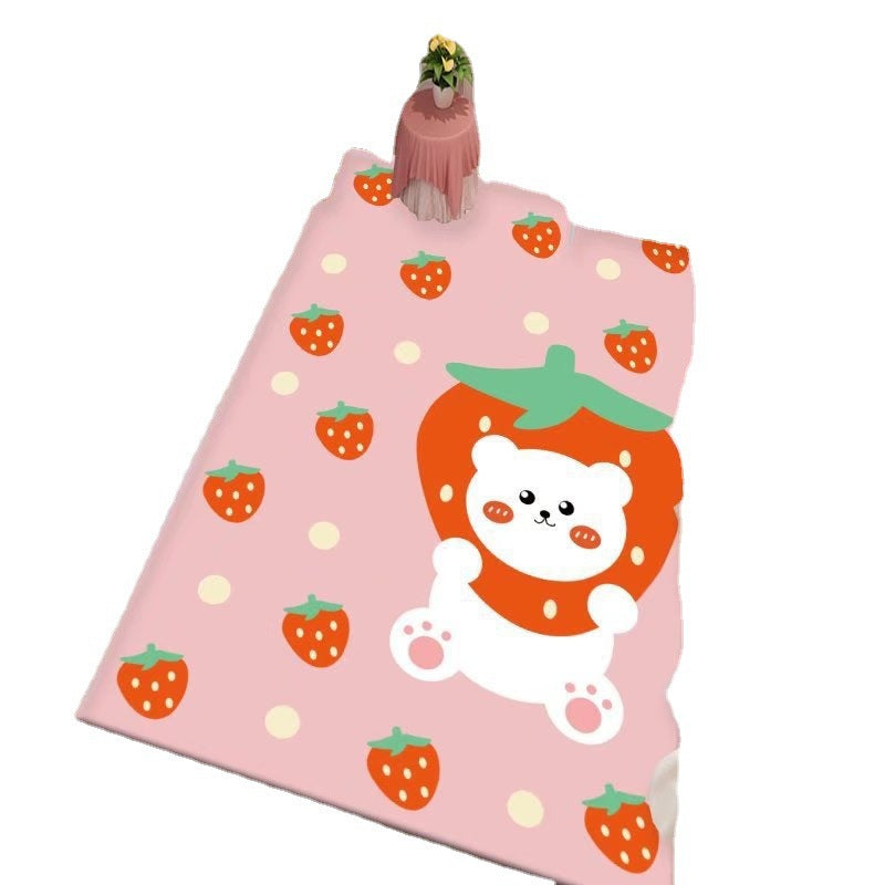Lovely Cartoon Pattern Rug Rectangle Stain Resistant Rug for Home Decor