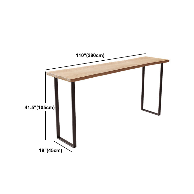 Modern Rectangular Bar Table Set 1/4 Pieces Wooden Counter Table with Backless Stools