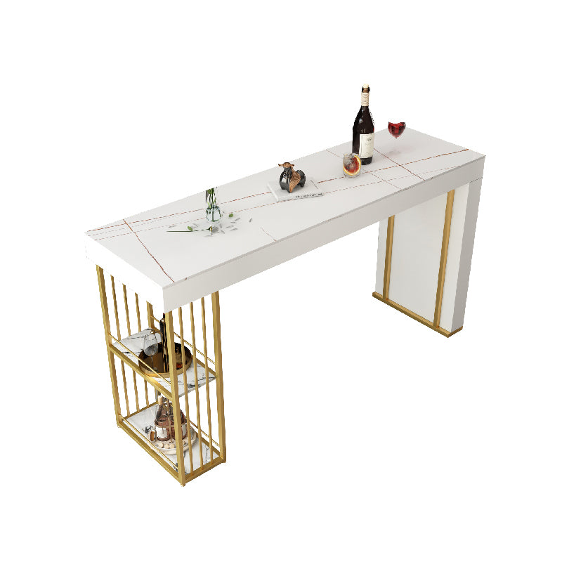 Indoor Modern Counter Height Set Stone Top Storage 1/2/3 Pieces Pub Dining Set