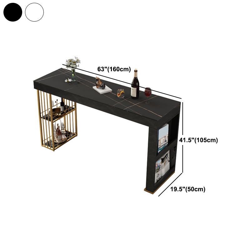 Indoor Modern Counter Height Set Stone Top Storage 1/2/3 Pieces Pub Dining Set