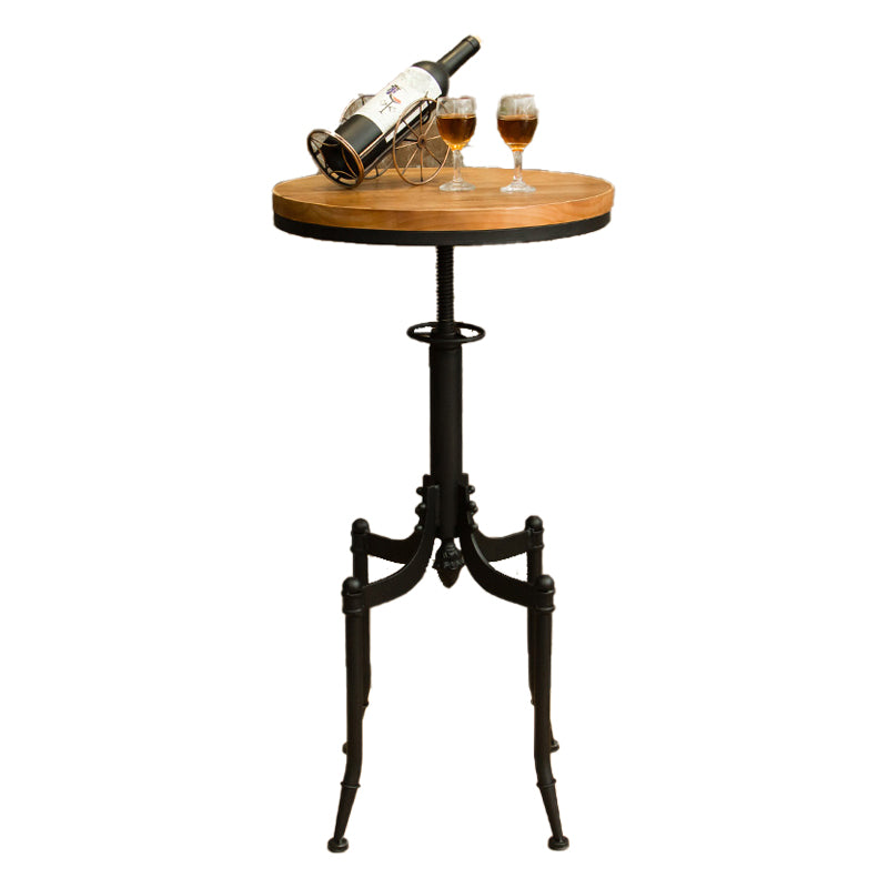 Industrial Wood Bar Table Set 1/2/3 Pieces Round Counter Set for Home Use