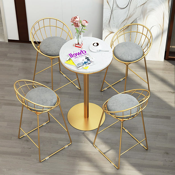 Modern Round Counter Set 1/2/5 Pieces Stone Indoor Bar Stool and Table Set