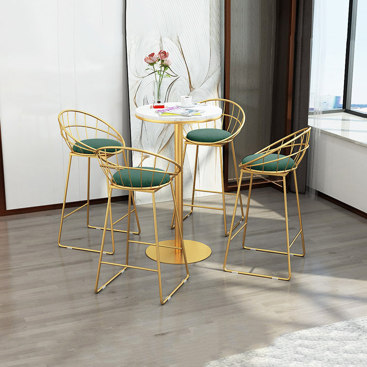 Modern Round Counter Set 1/2/5 Pieces Stone Indoor Bar Stool and Table Set