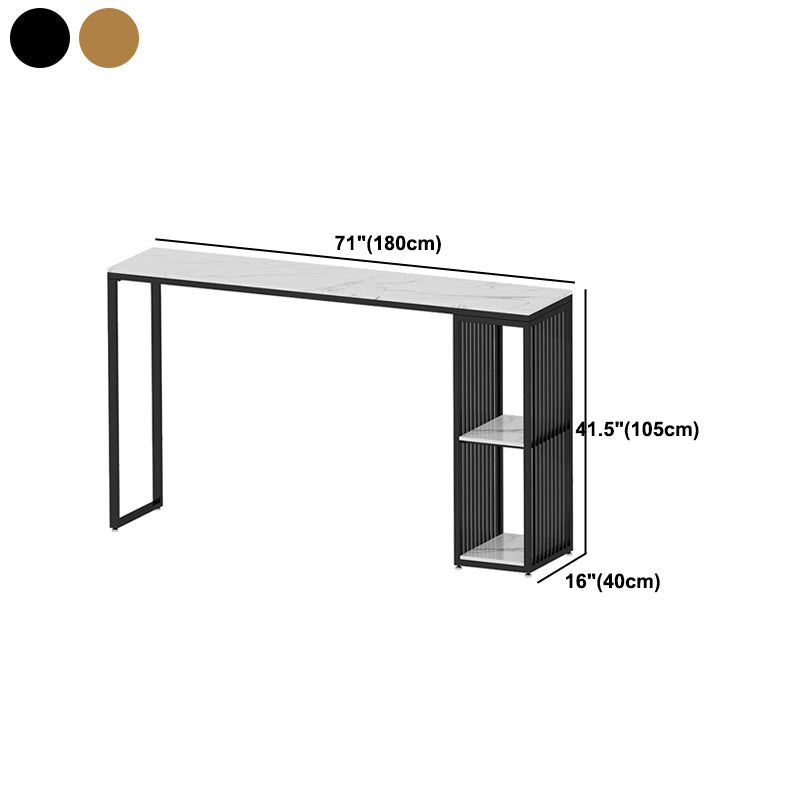 Indoor Glam Counter Height Set Rectangle 1/2/3 Pieces Marble Storage Bistro Set
