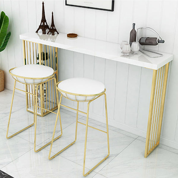 Glam 1/2/3 Pieces Bar Table Set Rectangle Bar Table with High Metal Stools for Home