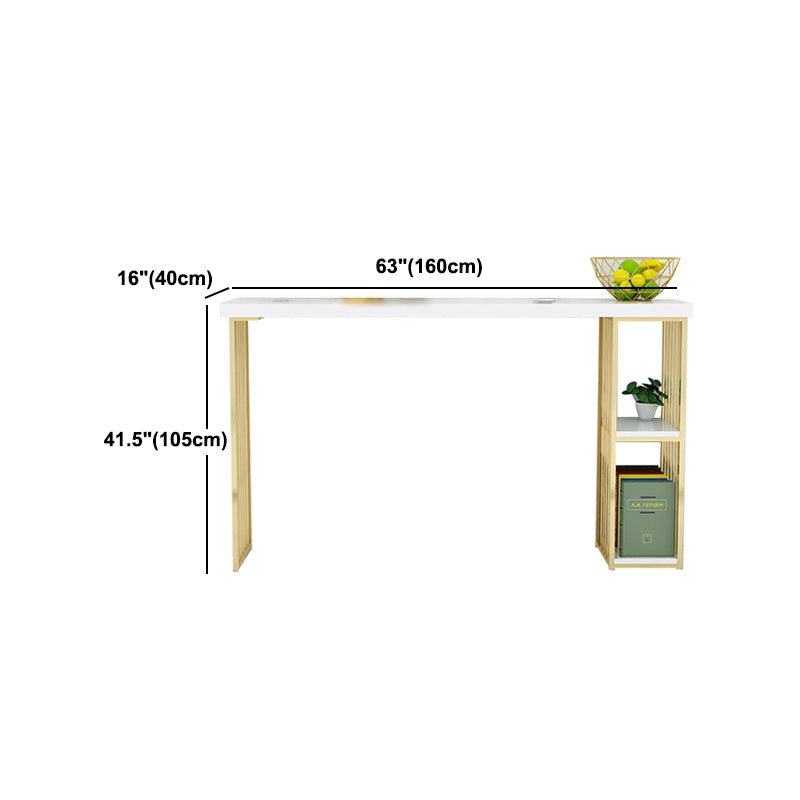 Glam 1/2/3 Pieces Bar Table Set Rectangle Bar Table with High Metal Stools for Home