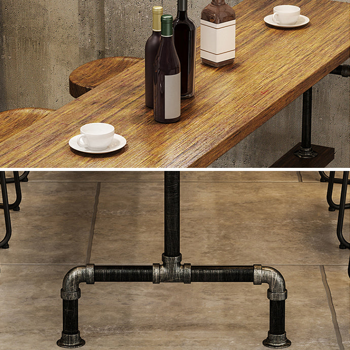 Solid Wood 1/2/4/7 Pieces Counter Height Set Rectangle Industrial Trestle Bar Table Set