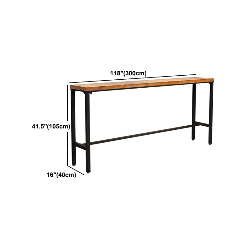 1/4/7 Pieces Modern Rectangular Bar Table Set Wooden Counter Table with High Stools