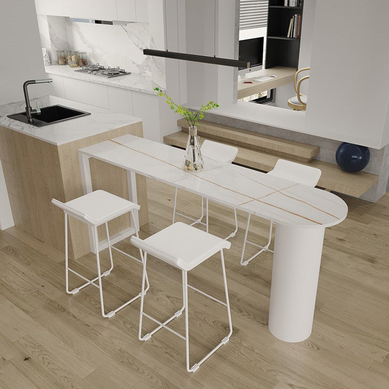 Contemporary 1/2/5 Pieces Sintered Stone Pub Table Set Fixed Table Counter Table