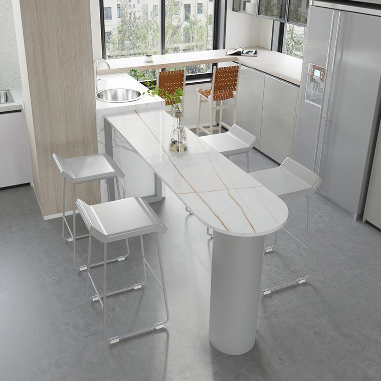 Contemporary 1/2/5 Pieces Sintered Stone Pub Table Set Fixed Table Counter Table