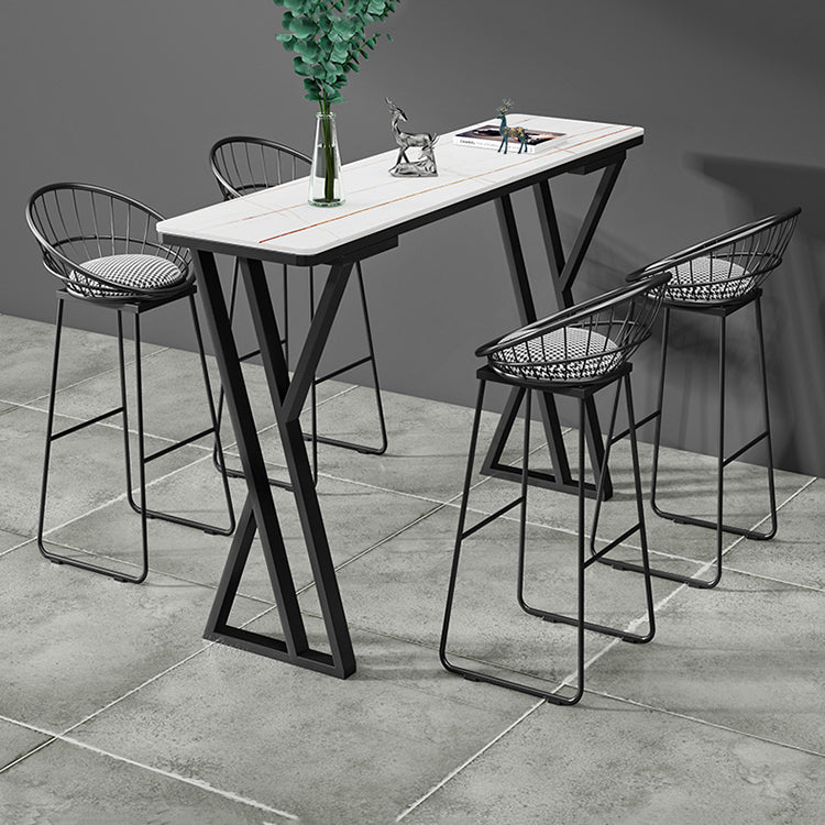 Industrial Stone Pub Table Set 1/2/5 Pieces Rectangle Indoor Bar Pub Table Set