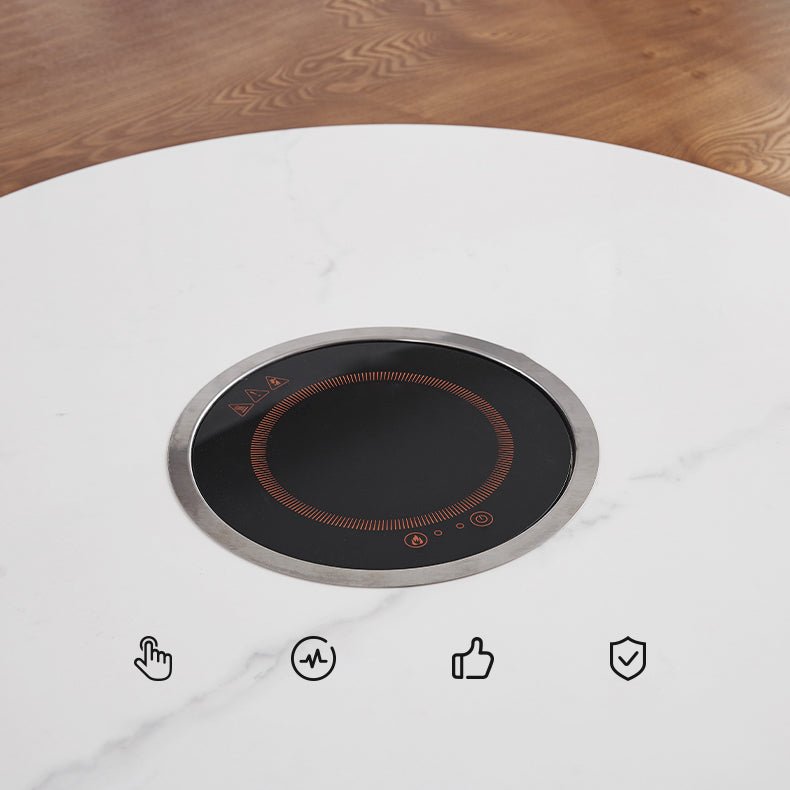 Round Dining Table Set 1/3/4/5/7 Pcs Ash Solid Wood Dining Table and Chairs