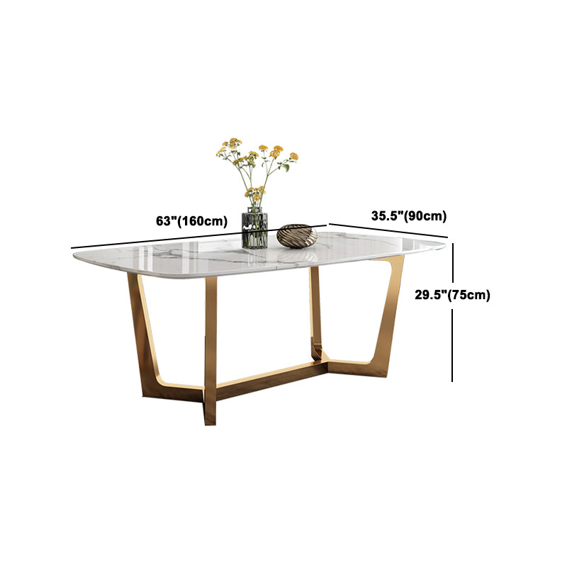 Contemporary Sintered Stone Rectangle Table Set 1/2/3/4/7/8 Pieces Dining Set for Home