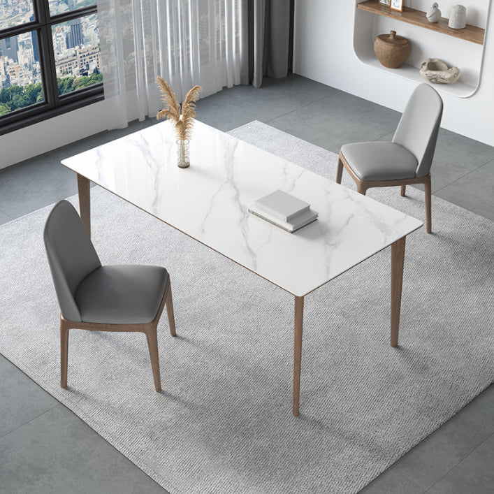 Modern Style Sintered Stone Dining Set Wood 1/2/3/4/5/7 Pieces Dining Set