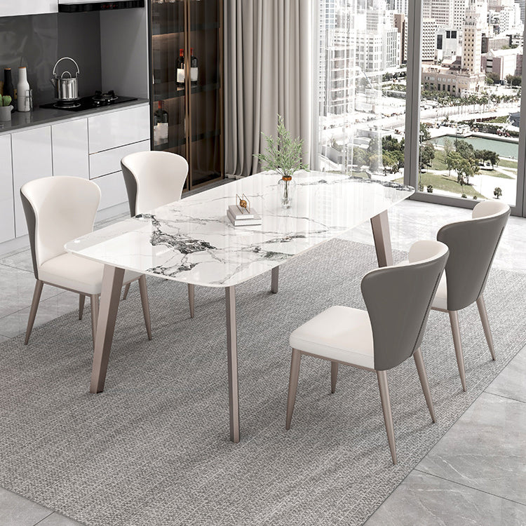 Contemporary Stone Dining Table Set 1/2/5/7 Pieces Dining Set for Home Use