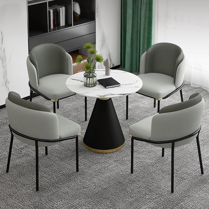 Glam Sintered Stone Dining Table Set Round 1/2/5 Pieces Dining Table Set for Home Use