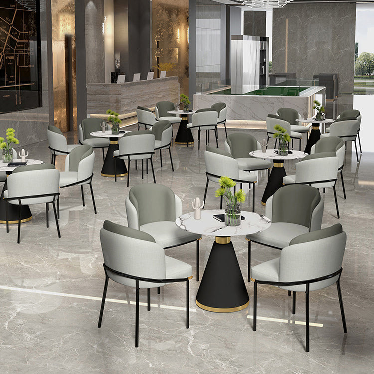 Glam Sintered Stone Dining Table Set Round 1/2/5 Pieces Dining Table Set for Home Use