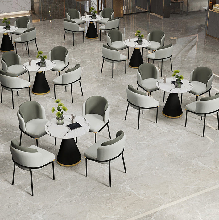 Glam Sintered Stone Dining Table Set Round 1/2/5 Pieces Dining Table Set for Home Use