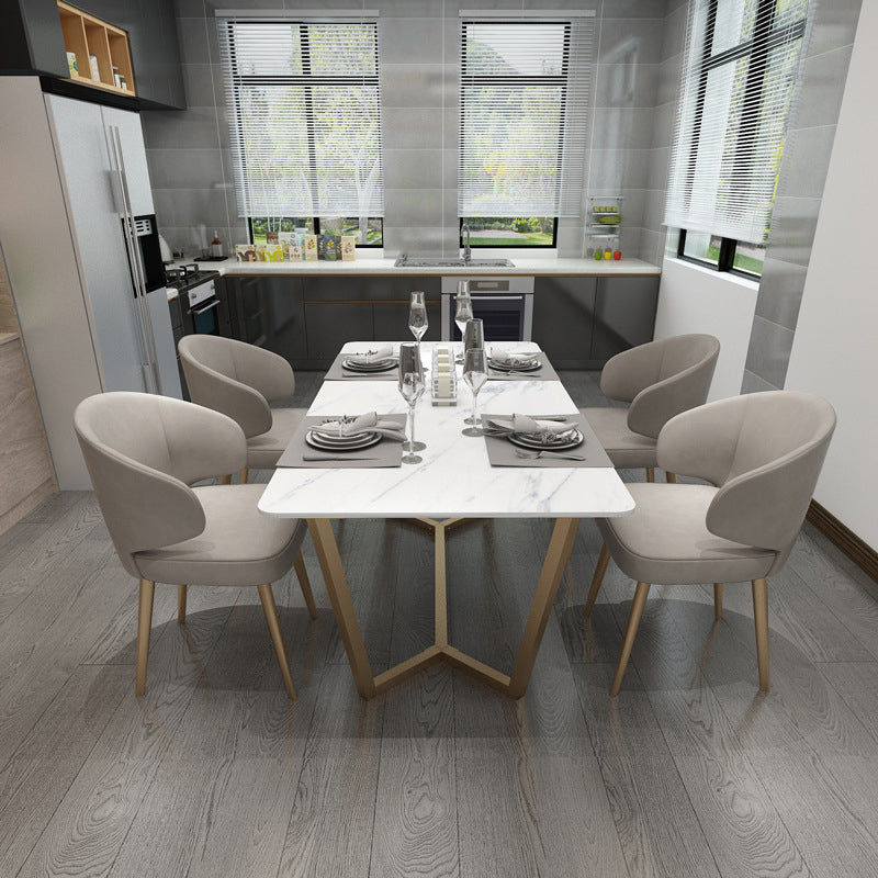 Contemporary Rectangle Table Set 1/2/5 Pieces Dining Set for Home