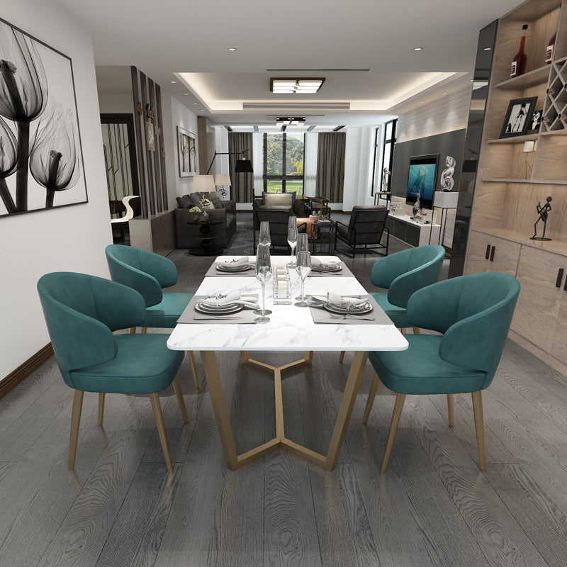 Contemporary Rectangle Table Set 1/2/5 Pieces Dining Set for Home