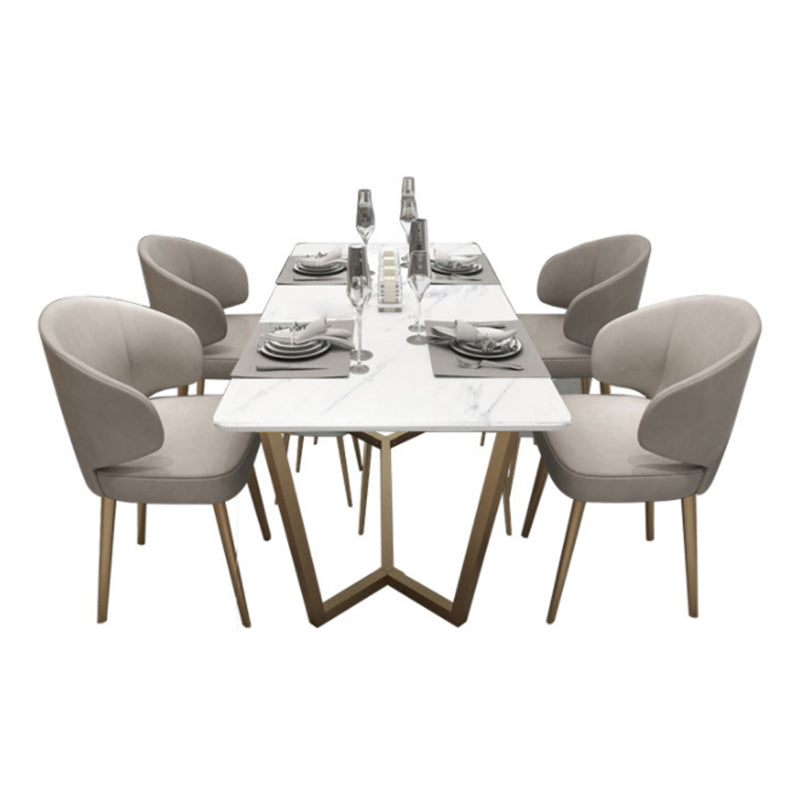 Contemporary Rectangle Table Set 1/2/5 Pieces Dining Set for Home